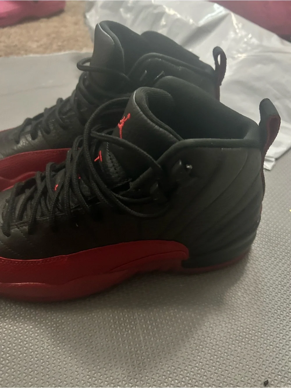 Jordan Men's High-Top Basketball Shoes in Black and Red